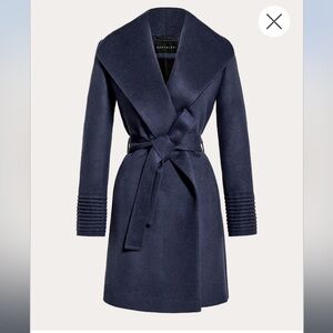 Sentaler Baby Alpaca Blue Wrap Coat